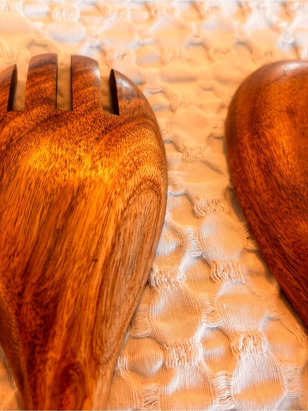 Set of 2 Wooden Salad Serving Spoon and Fork sets